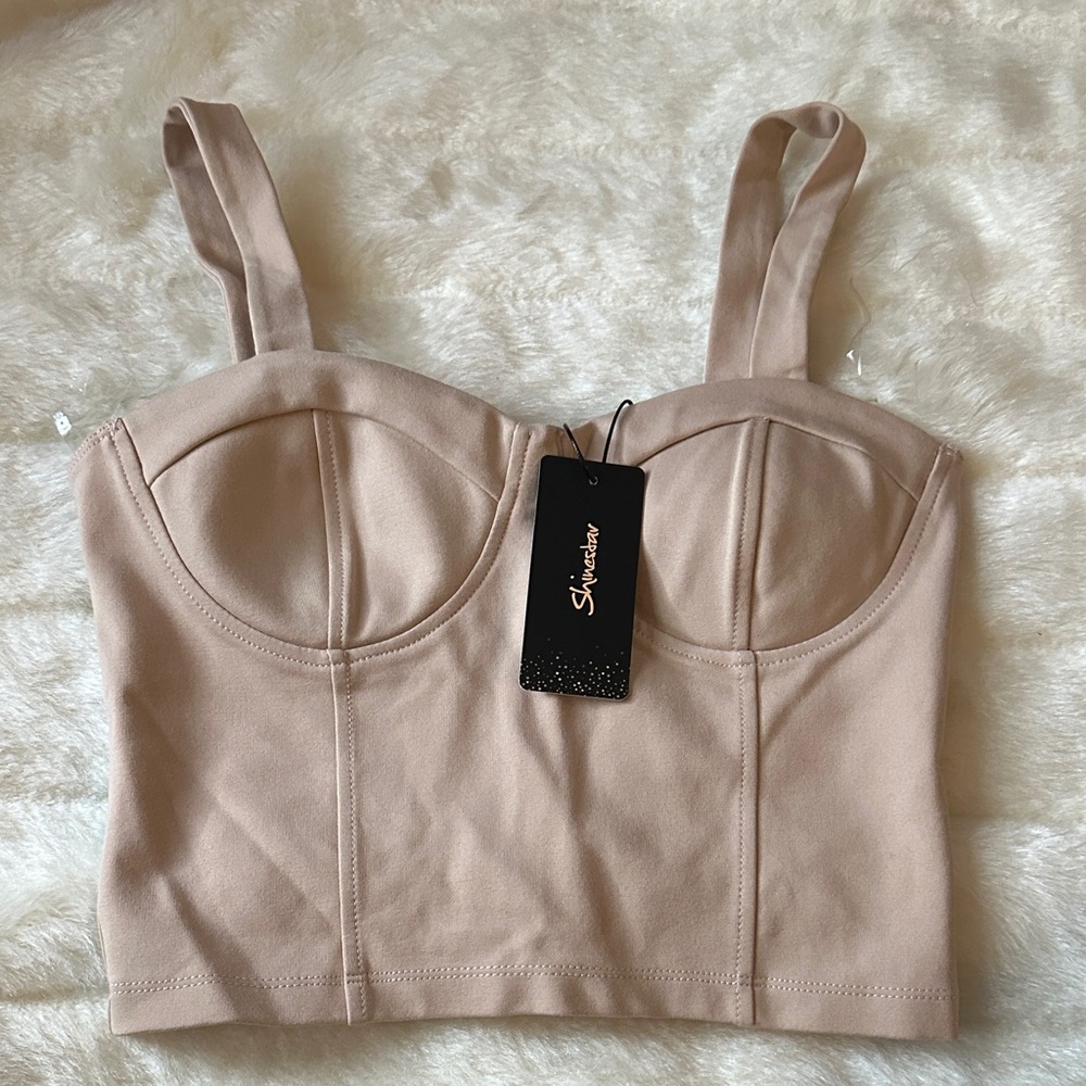 Shinestar Nude Crop Top